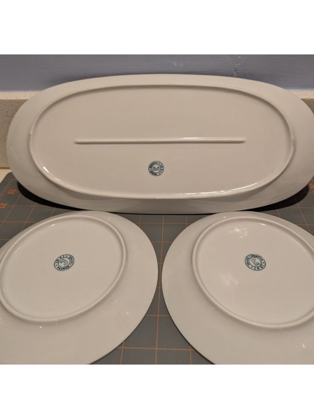 Vintage Naaman Israel Fish Platter 6 Plates Gold Trim Porcelain NAA2 Pike Fish - Picture 9 of 16